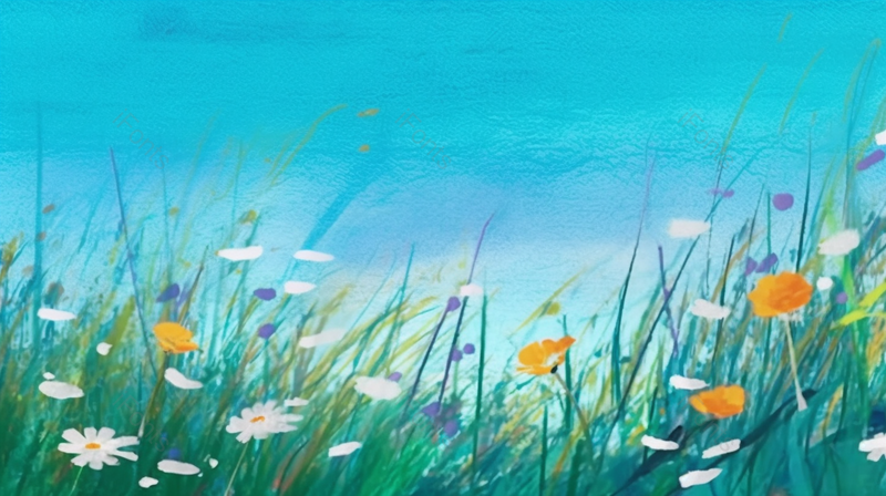 唯美绿色清新花朵插画手绘背景自然风景,插画/手绘图,插画/手绘图库,插画/手绘图下载,插画/手绘